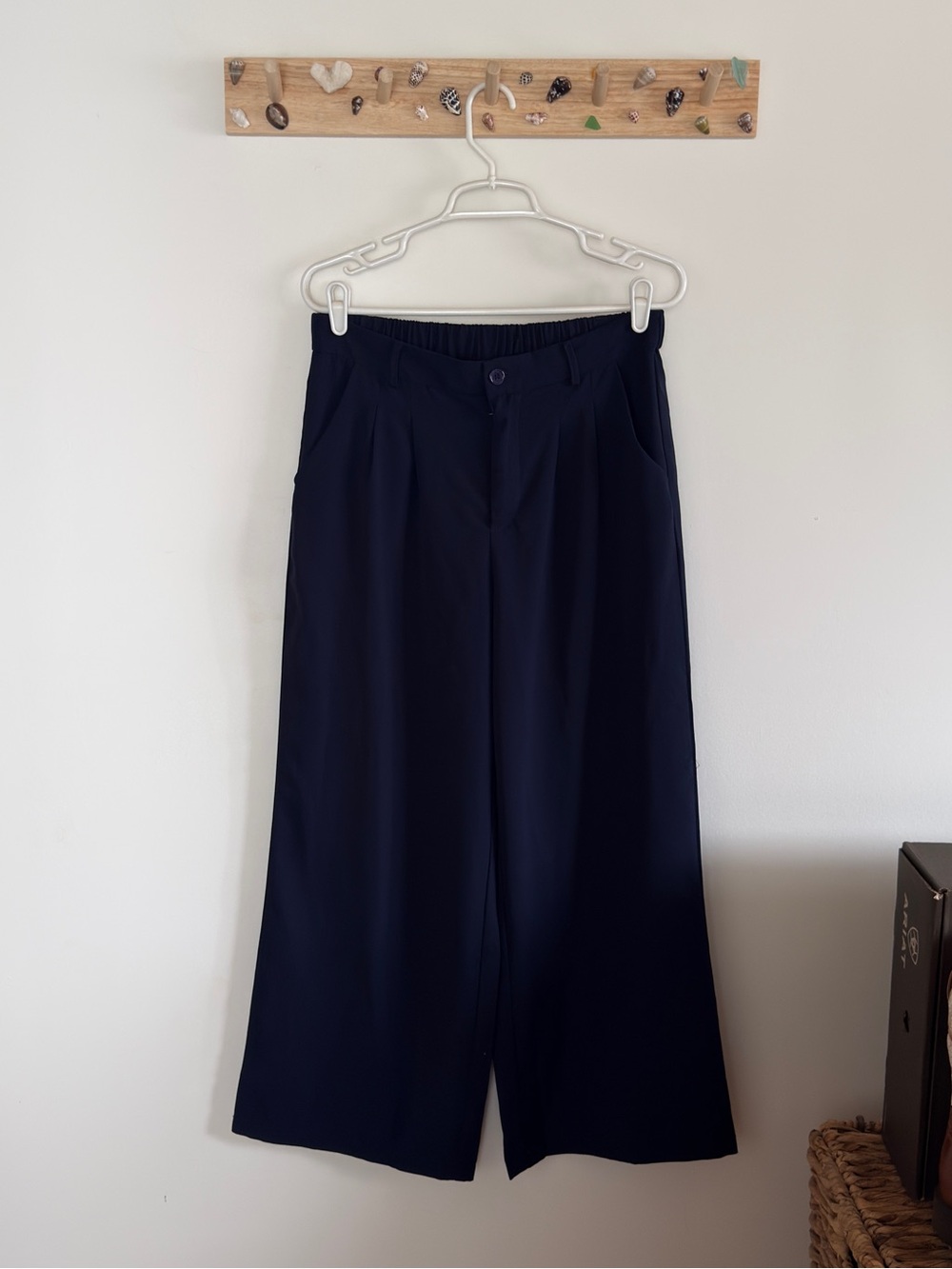 Navy Wide Leg Trousers